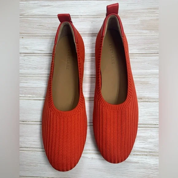 Everlane The Day Glove Flat Bright Red Knit Size 9 | Minimalist Flat - Picture 3 of 8